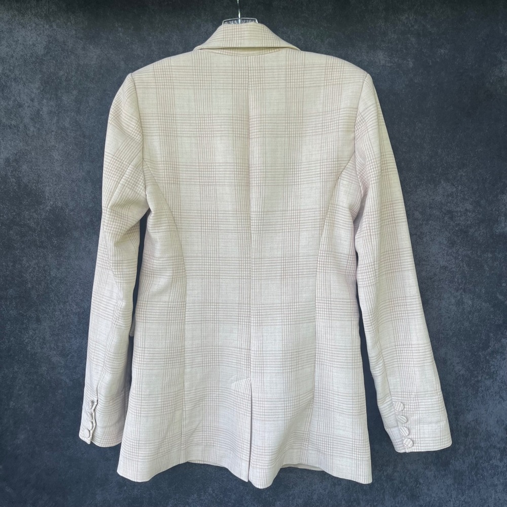 House of Harlow 1960 Womens Tan Windowpane Blazer Jacket XS Professional Classy - Picture 5 of 14